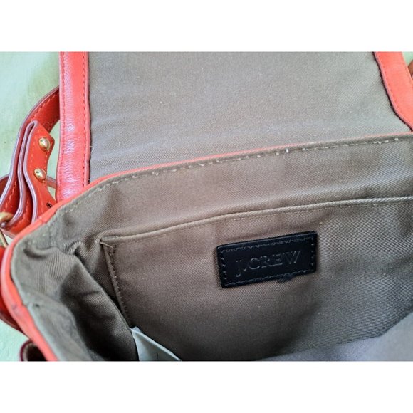 J.Crew Womens Saddlebag Red Orange 100% Leather Crossbody Purse Pre-owned - Picture 5 of 13